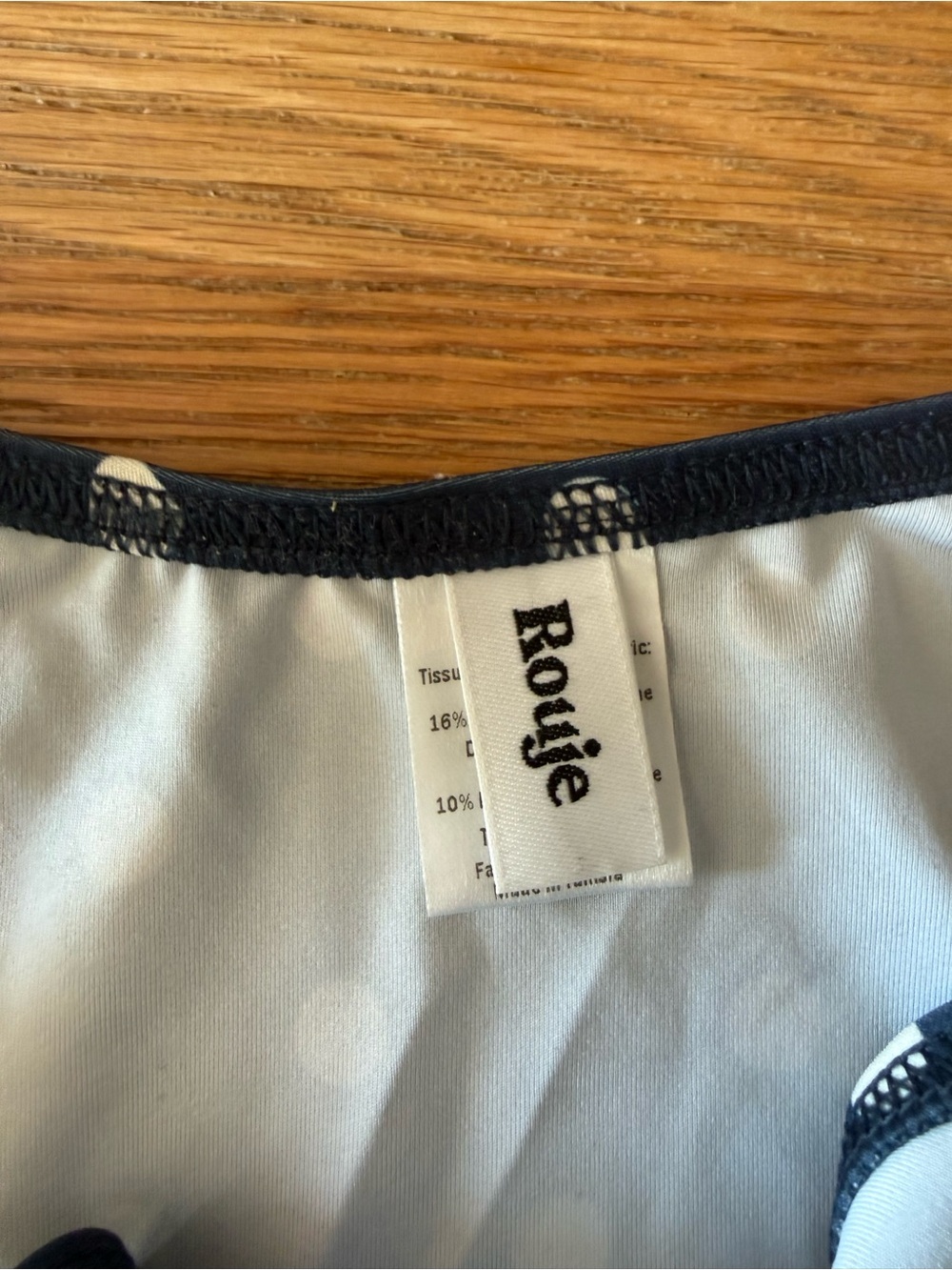 Rouje Navy and White Polka Dot Triangle Bikini - Picture 2 of 8